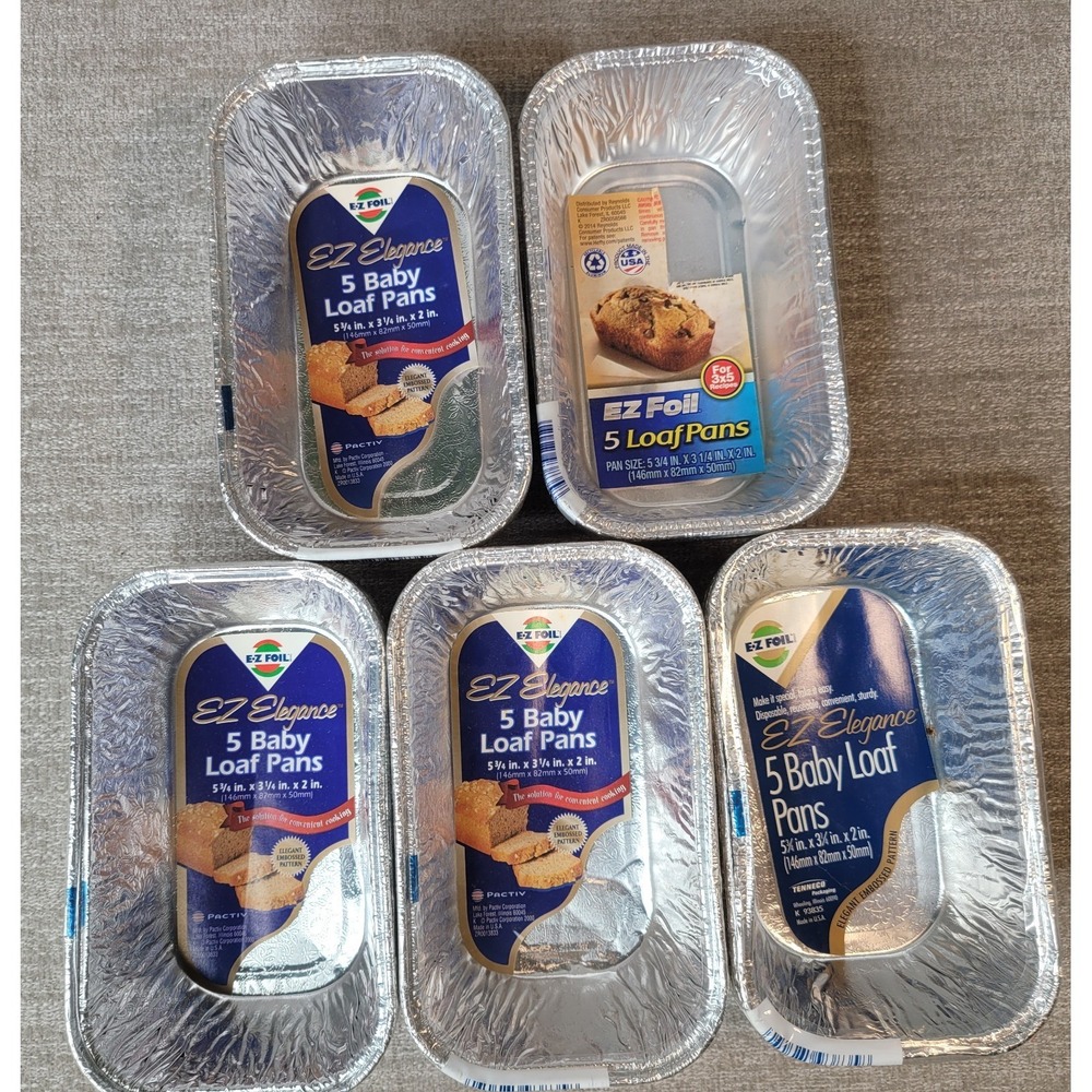 Lot of 25 EZ Foil‎ Small Baby Loaf Pans 8" x 3 3/4" x 2 1/2" - NEW Old Stock